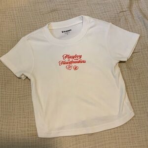 Vintage Playboy “Playboy Is for Heartbreakers” Ribbed Baby Tee Crop Top